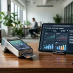 دستگاه پوز مدرن و تبلت برای محاسبه مالیات کارتخوان ۱۴۰۵