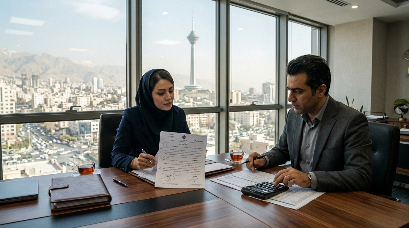 جلسه مشاوره برای بررسی قوانین مالیات قرارداد پیمانکاری در تهران